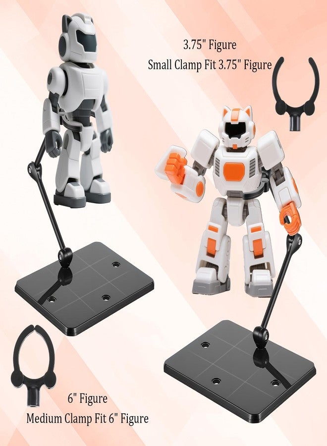 Exclaith 2 Pack Action Figure Stand Assembly Doll Model Support Stand Action Figure Display Holder Base for 3.75" and 6" Figures or Effects Clear 1/144 HG/RG Model - Image 4